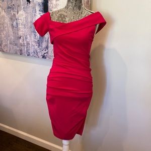 Nicole Miller dress 6 deep pink color